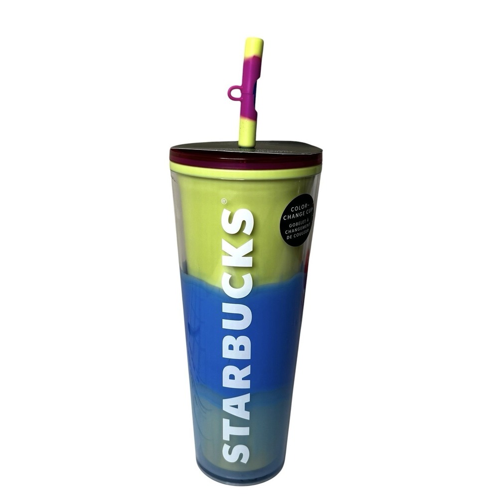 Starbucks 2023 Spring Color Changing‎ Tumbler 24oz Cup W/ Straw Topper
